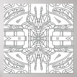 Póster Otoño pacífico: La polilla en el colorido de la bi