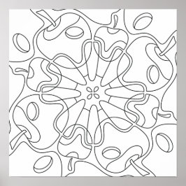 Póster Otoño Pacífico: Manzanas Abstractas para Colorear