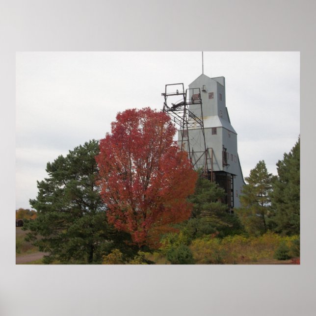 Póster Otoño Quincy Mine Steam Hoist Photo (Frente)