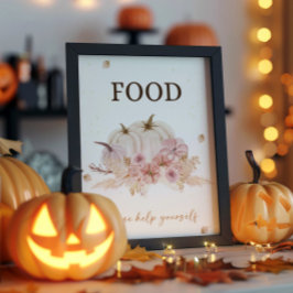 Póster Otoño Rótulo de alimentos de Baby Shower