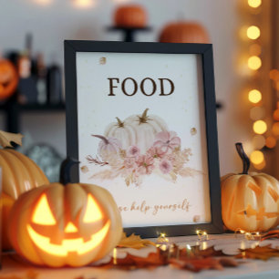Póster Otoño Rótulo de alimentos de Baby Shower