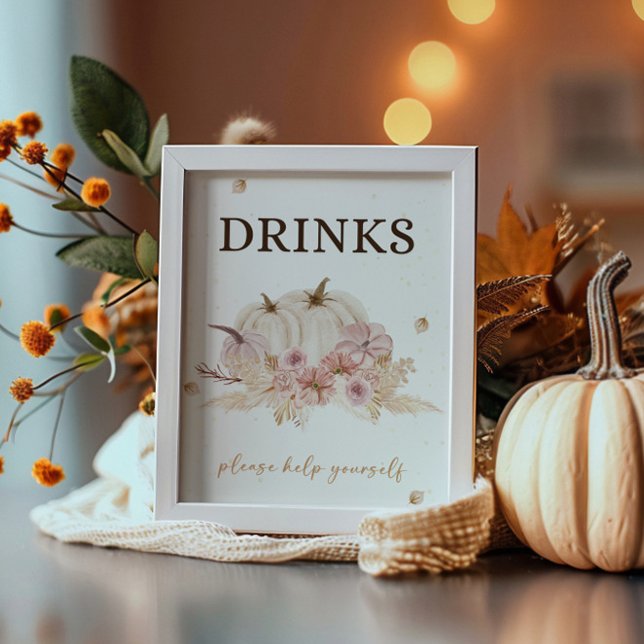 Póster Otoño Rótulo de bebidas Baby Shower en otoño (Subido por el creador)