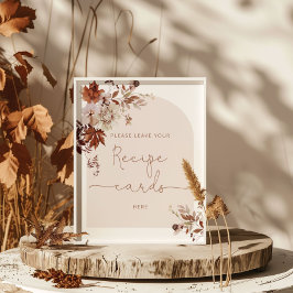 Póster Otoño Rústico deja tu tarjeta de receta aqu