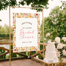 Póster Otoño Rústico Seco Bohemio Cae Ducha De Novias