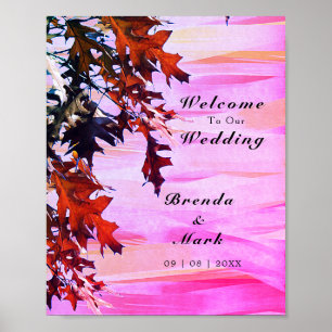 Póster Otoño Sale Naranja Boda De Bienvenida De Swirl Ros