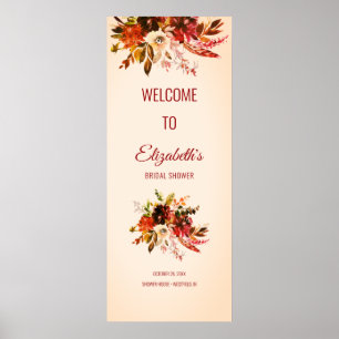 Póster Otoño Splendor Floral Borrosa Ducha Marfil Bridal