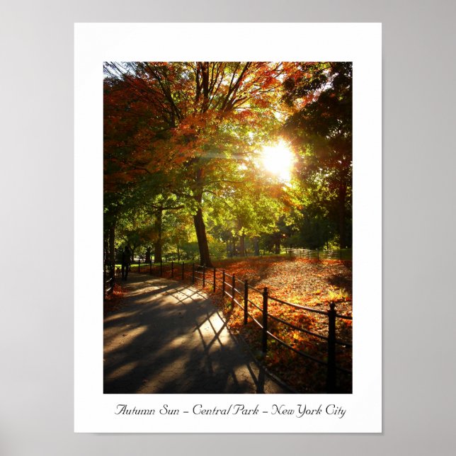 Póster Otoño Sun - Central Park - Nueva York (Frente)