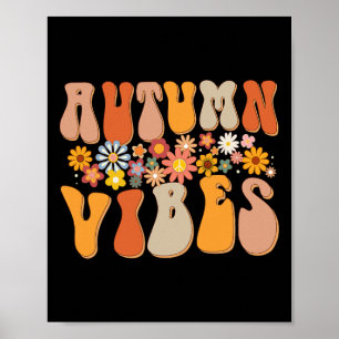 Póster Otoño Vibes Groovy Design Fall Lover Acción de Gra