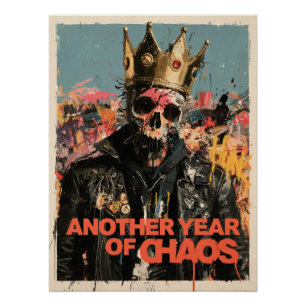 Póster "Otro Año de Caos" Diseño de Rey Calavera Punk