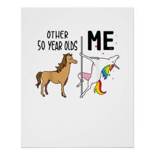 Póster Otro regalo de cumpleaños de 50 años de unicornio 