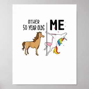 Póster Otro regalo de cumpleaños de 50 años de unicornio