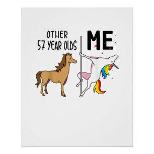 Póster Otro regalo de cumpleaños de 57 años de unicornio