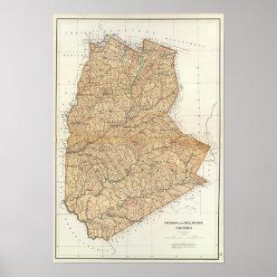 Póster Otsego, condados de Delaware