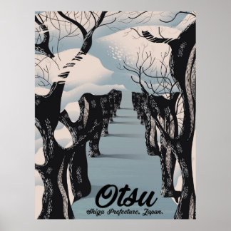 Póster Otsu, japón, afiches de viaje de los árboles Bloss