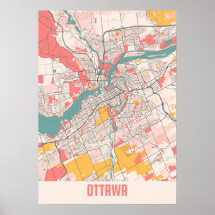 Póster Ottawa - Mapa de la ciudad de Chalk en Ontario