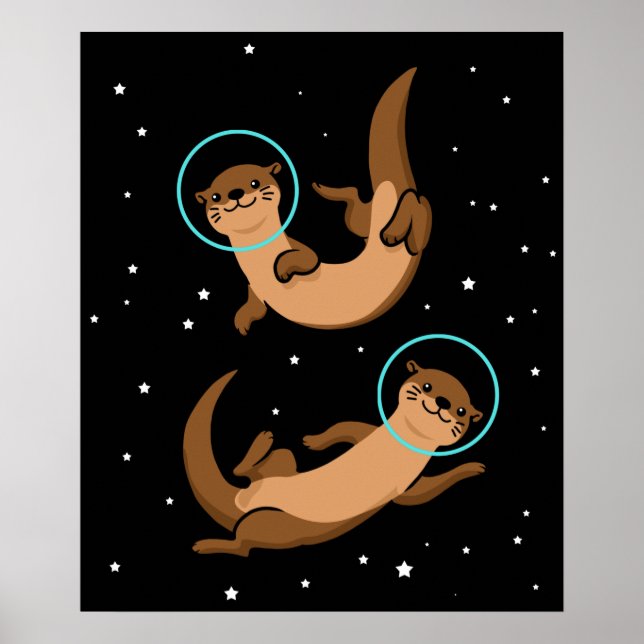 Póster Otter Astronauta Gift Kids Otter Gift Space Otter (Frente)