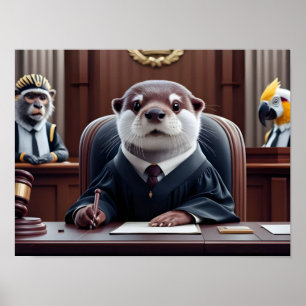 Póster Otter Judge Holding Gavel