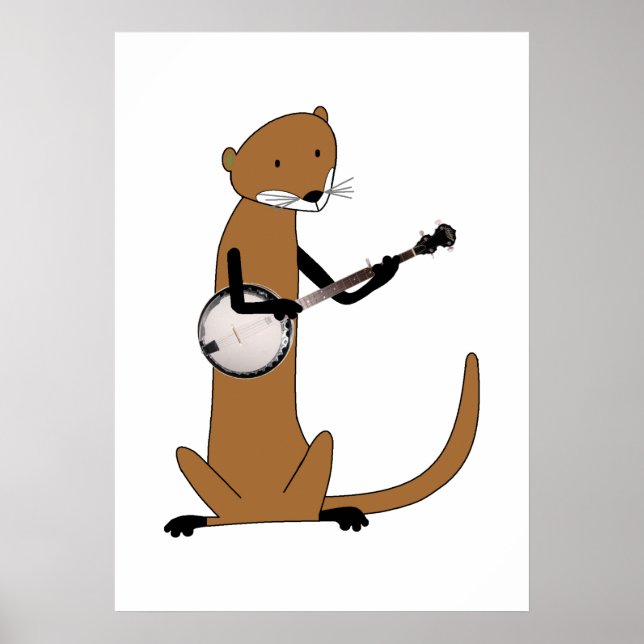 Póster Otter jugando al Poster del banjo (Frente)