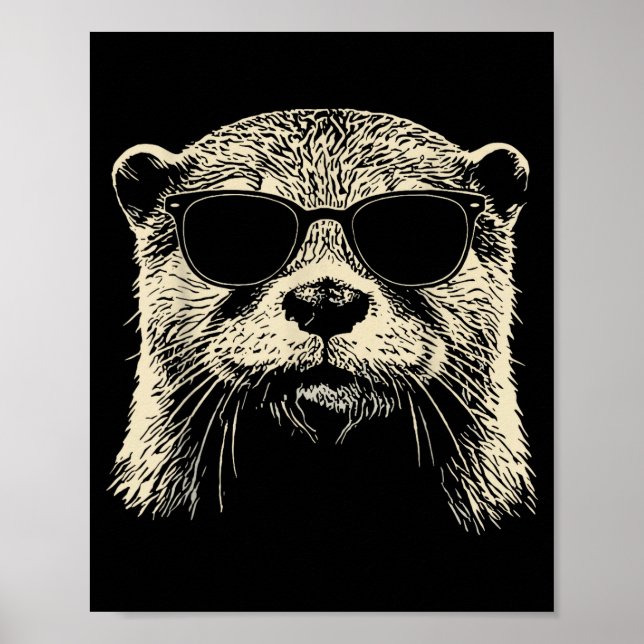 Póster Otter Wearing Sungles Graphic Otter Shirt Men Wome (Frente)