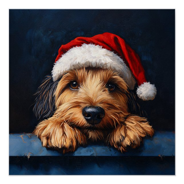 Póster Otterhound En Un Sombrero Santa (Anverso)