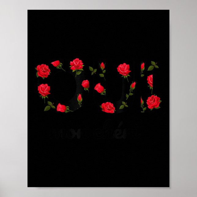 Póster Oui Mon Cheri Cool French Expression Quotes Graphi (Frente)