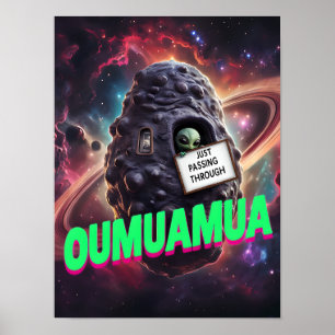 Póster Oumuamua solo pasando por la galaxia alienígena es
