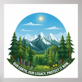 Póster Our Earth & Legacy Nature Landscape Eco Awareness