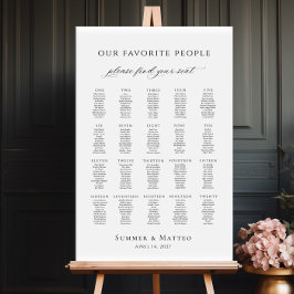 Póster Our favorite people up to 20 tables seating plan