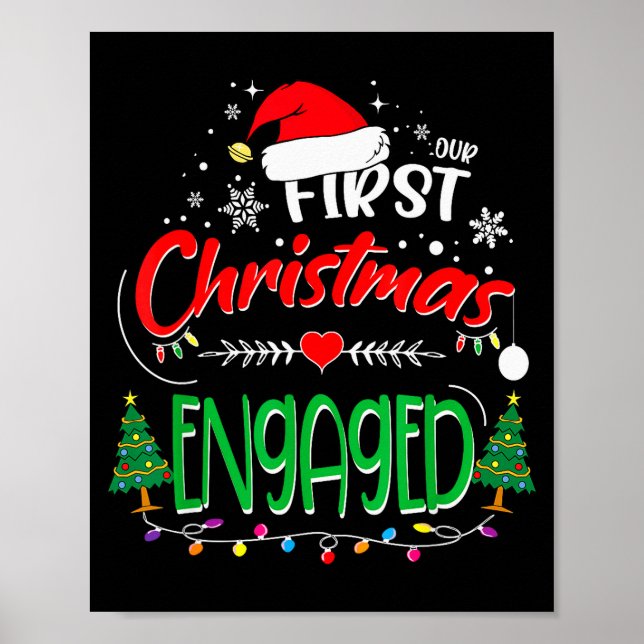 Póster Our First Christmas Engaged 2021 1st Christmas  (Frente)