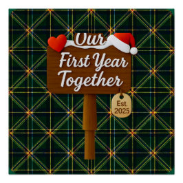 Póster Our First Year Together 2025 Wooden Sign