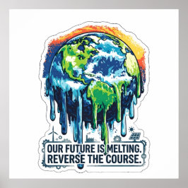 Póster Our Future is Melting | Global Warming Awareness