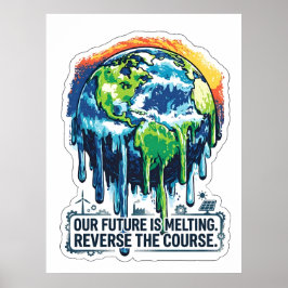 Póster Our Future is Melting | Global Warming Awareness