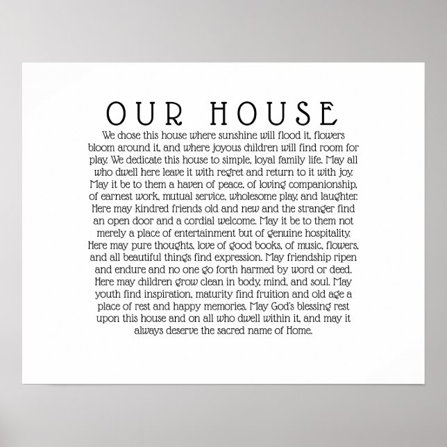 Póster OUR HOUSE Quote Print (Frente)