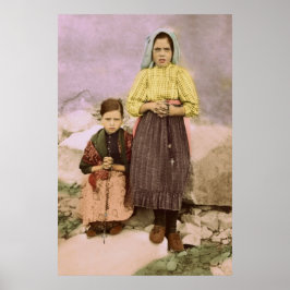 Póster Our Lady of Fatima Children Jacinta & Lucia