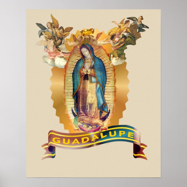 Póster Our Lady of Guadalupe Virgin Mary Mexico Catholic (Frente)