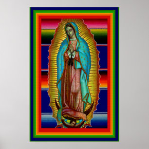 Póster Our Lady Virgin Mary of Guadalupe Zarape Poster