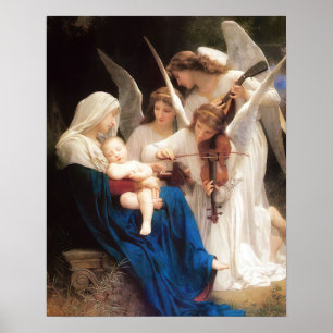 Póster Our Lady Virgin Mary Song of Angels Print Poster