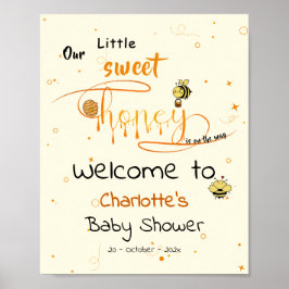 Póster Our Little Sweet Honey Is On The Way Baby Shower