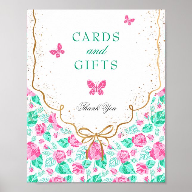 Póster Our Lovely One Baby Shower Cards & Gifts Sign (Frente)