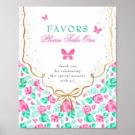 Póster Our Lovely One Baby Shower Favors Sign