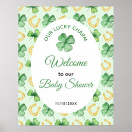 Póster Our Lucky Charm St Patrick's Baby Shower Welcome