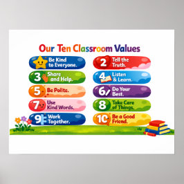 Póster Our Ten Classroom Values Poster
