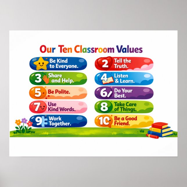 Póster Our Ten Classroom Values Poster (Frente)