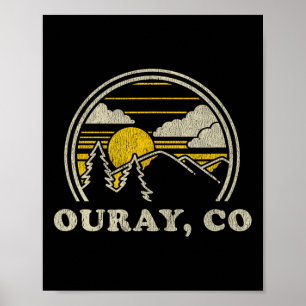 Póster Ouray Colorado Co T Shirt Vintage Hiking Mountains