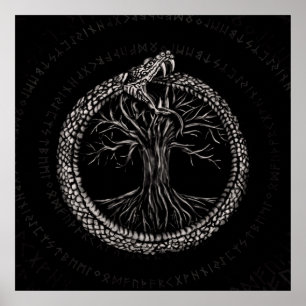 Póster Ouroboros con el árbol de la vida