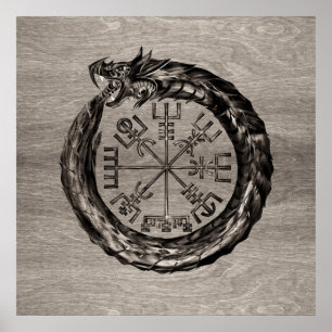 Póster Ouroboros con Vegvisir