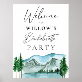 Póster Outdoor Camping Bachelorette Welcome Sign
