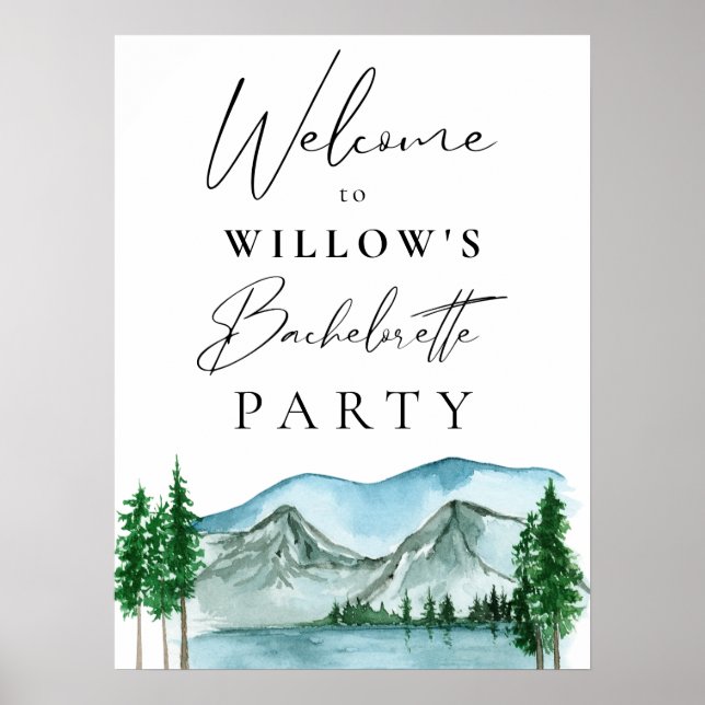 Póster Outdoor Camping Bachelorette Welcome Sign (Frente)