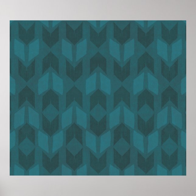 Póster Outdoor Geo Step | Dark Teal Pattern (Frente)