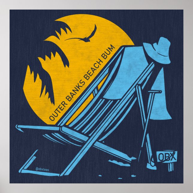 Póster Outer Banks Beach Bum OBX Sky Vintage (Frente)